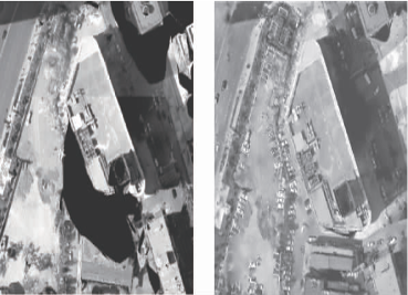 TDOM is called the true orthoimage, which eliminates the projection error of the building, DOM is called an orthophoto. It does not eliminate the projection error of the building. 