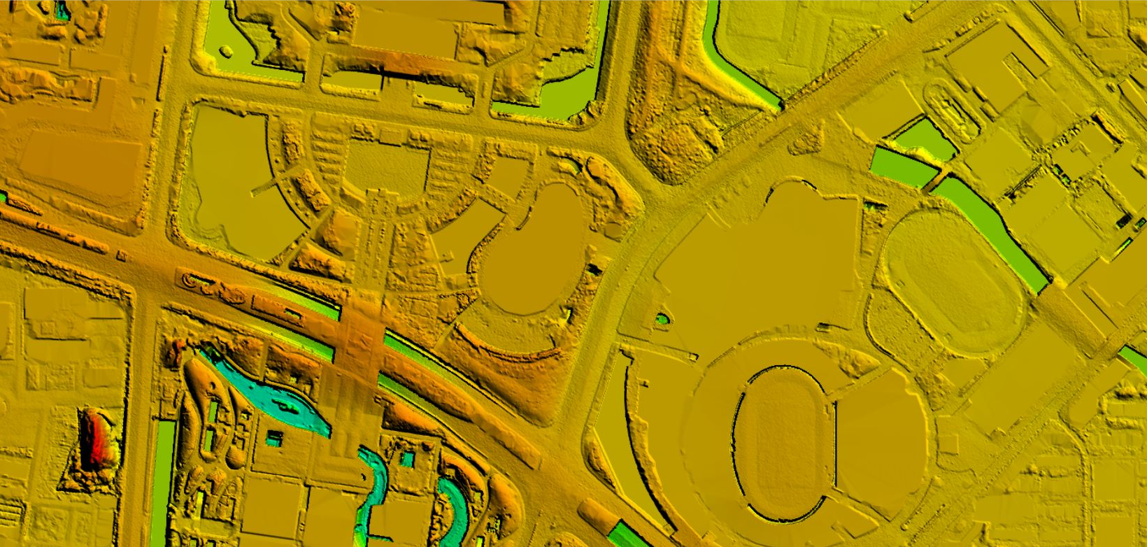 There are many DEM interpolation methods, mainly including overall interpolation, block interpolation and point-by-point interpolation: